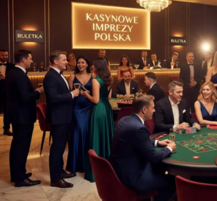 Stół kasynowy podczas wieczoru rozrywkowego