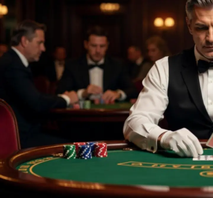 Profesjonalny krupier prowadzący rozgrywkę pokerową